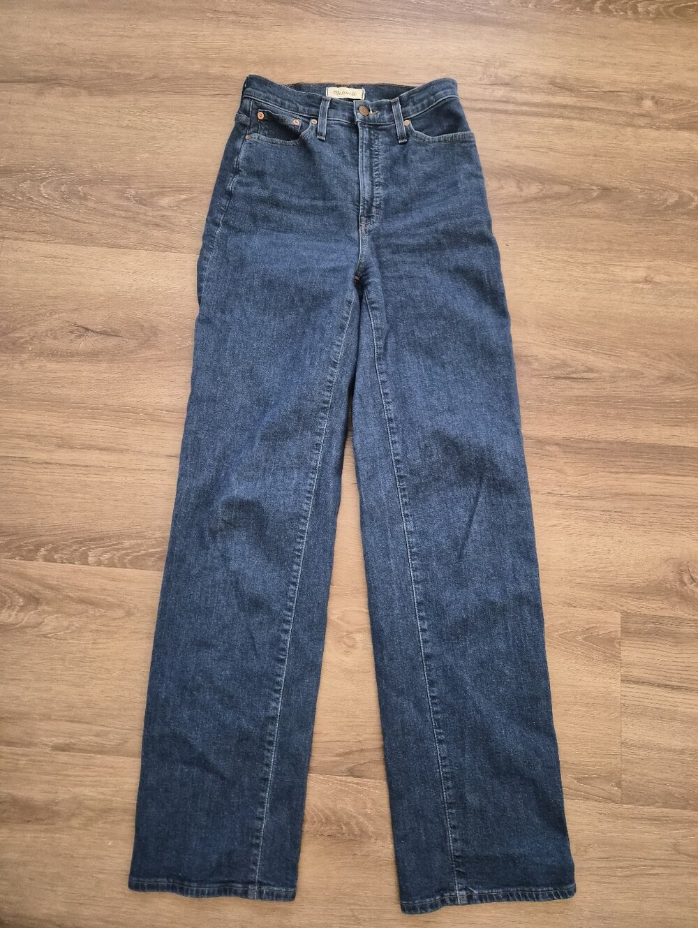 Madewell The Perfect Vintage Wide Leg High Rise Blue Jeans 25 Tall